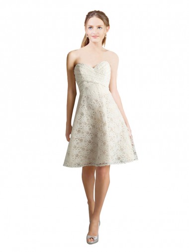 Lace Knee Length Sweetheart A-Line Bridesmaid Dress Sudbury