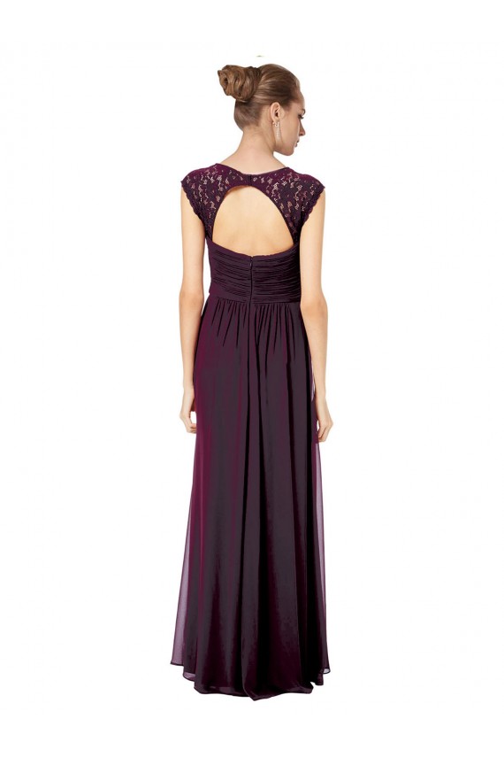 Soft Chiffon & Lace Keyhole Back Long Sweetheart A-Line Formal Dress / Bridesmaid Dress Sudbury
