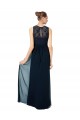 Chiffon & Lace Keyhole Back Long Bateau Neck A-Line Bridesmaid Dress Sudbury
