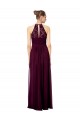 Soft Chiffon & Lace Keyhole Back Long Halter Neck A-Line Formal Dress / Bridesmaid Dress Sudbury