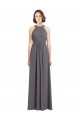 Soft Chiffon & Lace Long Halter Neck A-Line Bridesmaid Dress Sudbury