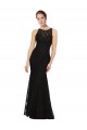 Lace Open Back Long Jewel Neck Sheath Bridesmaid Dress Sudbury