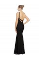 Lace Open Back Long Jewel Neck Sheath Bridesmaid Dress Sudbury