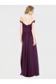 Soft Chiffon & Lace Low Back Long Off the Shoulder Grape A-Line Bridesmaid Dress Sudbury