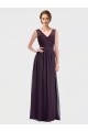 Chiffon & Lace V-Back Long V-Neck A-Line Bridesmaid Dress / Evening Dress Sudbury