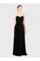 Soft Chiffon & Lace Low Back Long Sweetheart Black A-Line Bridesmaid Dress Sudbury