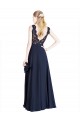 Soft Chiffon & Lace V-Back Long Illusion Neck A-Line Prom Dress / Bridesmaid Dress Sudbury