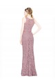 Lace Long Illusion Neck Mermaid Prom Dress / Bridesmaid Dress Sudbury