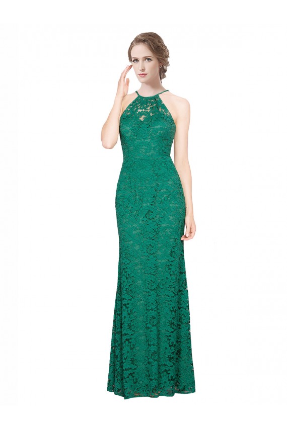 Lace Low Back Long Halter Neck Mermaid Prom Dress / Bridesmaid Dress Sudbury