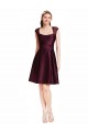 Satin & Lace Open Back Knee Length Square Neck A-Line Bridesmaid Dress Sudbury