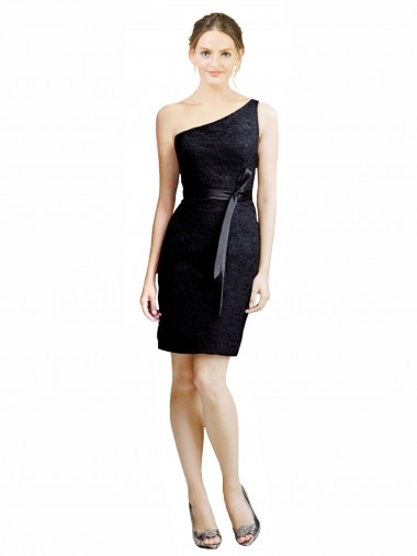 Lace Open Back Knee Length One Shoulder A-Line Bridesmaid Dress Sudbury