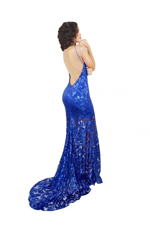 Lace Open Back Long High Neck Mermaid Semi Formal Evening Dress / Prom Dress / Bridesmaid Dress Sudbury