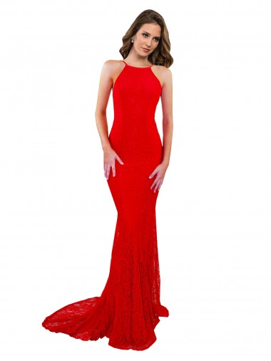 Lace Open Back Long High Neck Mermaid Evening Gown / Prom Dress / Bridesmaid Dress Sudbury