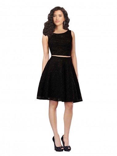 Lace Knee Length Jewel Neck A-Line Bridesmaid Dress Sudbury