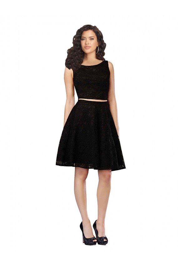 Lace Knee Length Jewel Neck A-Line Bridesmaid Dress Sudbury