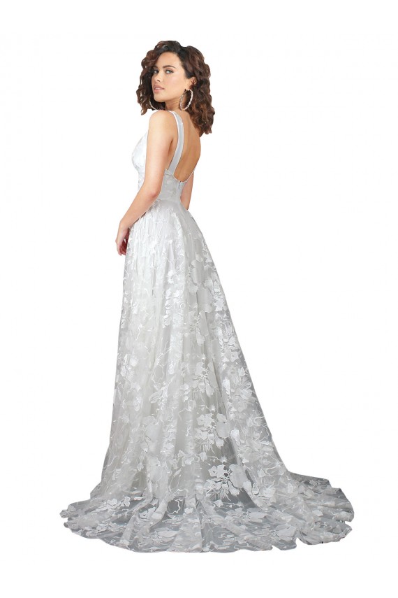 Lace Low Back Chapel Train V-Neck A-Line Wedding Dress Sudbury