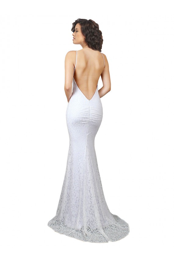 Lace Backless Sweep Train High Neck Mermaid Wedding Dress Sudbury