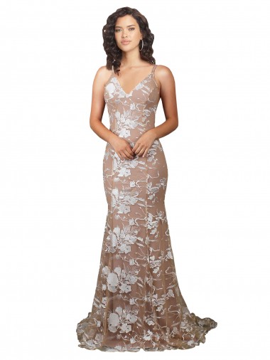 Lace Open Back Sweep Train V-Neck Mermaid Wedding Dress Sudbury