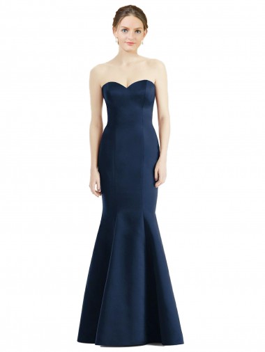 Satin Long Floor Length Sweetheart Mermaid Bridesmaid Dress Sudbury