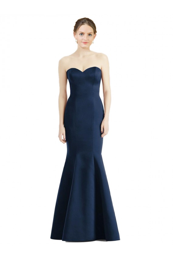 Satin Long Floor Length Sweetheart Mermaid Bridesmaid Dress Sudbury