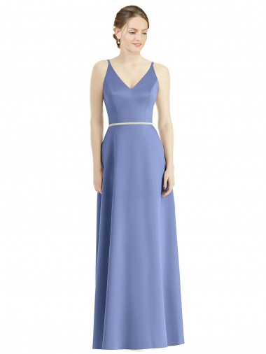 Satin Long Spaghetti Straps A-Line Bridesmaid Dress Sudbury