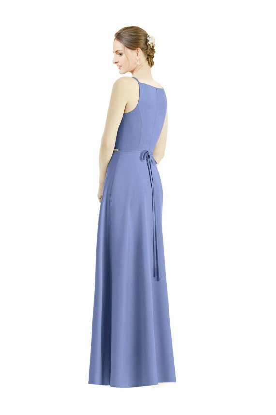 Satin Long Spaghetti Straps A-Line Bridesmaid Dress Sudbury