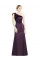Satin Long One Shoulder Grape Mermaid Bridesmaid Dress Sudbury
