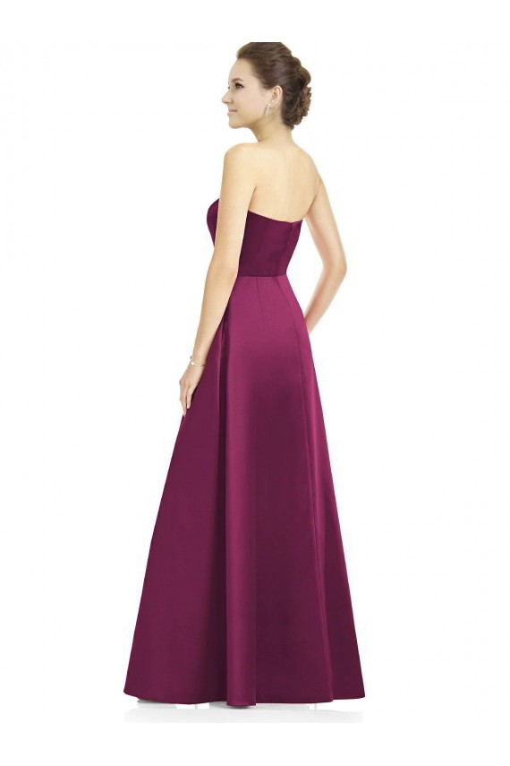 Satin Long Strapless A-Line Bridesmaid Dress Sudbury