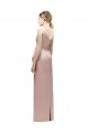 Satin V-Back Long V-Neck Sheath Bridesmaid Dress Sudbury