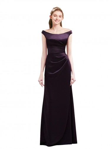 Satin Long Off the Shoulder A-Line Bridesmaid Dress Sudbury