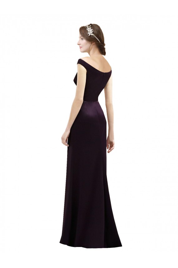 Satin Long Off the Shoulder A-Line Bridesmaid Dress Sudbury