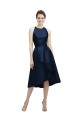 Satin Tea Length Halter Neck A-Line High Low Bridesmaid Dress Sudbury