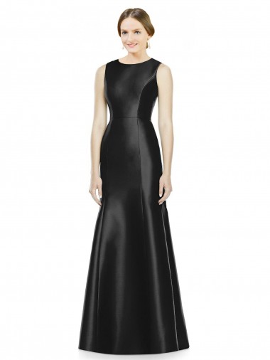 Satin Keyhole Back Long High Neck Mermaid Bridesmaid Dress Sudbury