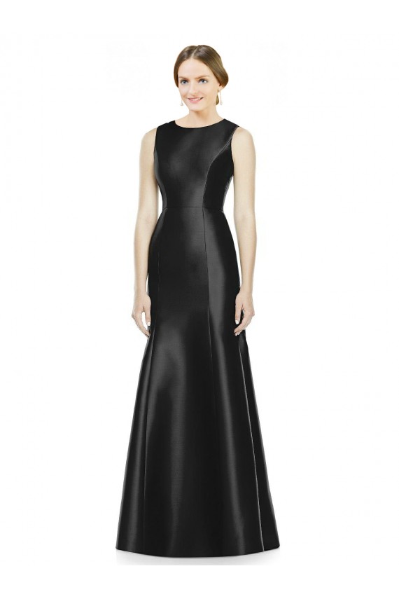Satin Keyhole Back Long High Neck Mermaid Bridesmaid Dress Sudbury
