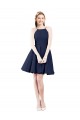 Satin Open Back Knee Length Halter Neck A-Line Bridesmaid Gown Sudbury