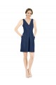 Satin Open Back Knee Length V-Neck A-Line Evening Gown / Bridesmaid Dress Sudbury