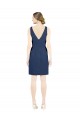 Satin Open Back Knee Length V-Neck A-Line Evening Gown / Bridesmaid Dress Sudbury