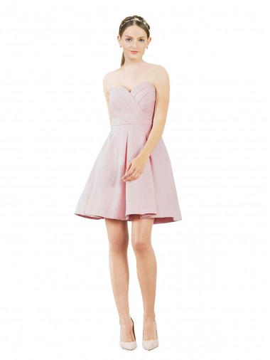Satin Knee Length Sweetheart A-Line Evening Gown / Bridesmaid Dress Sudbury