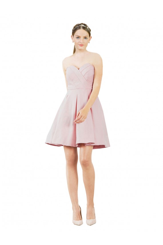 Satin Knee Length Sweetheart A-Line Evening Gown / Bridesmaid Dress Sudbury