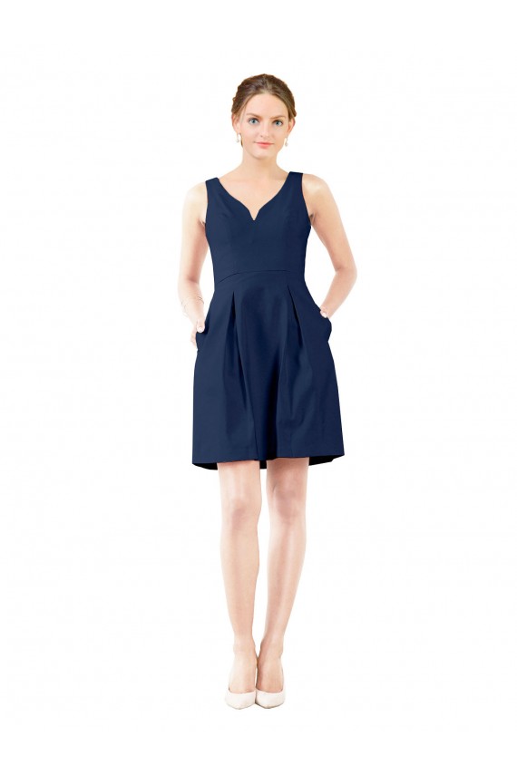 Satin Knee Length V-Neck A-Line Bridesmaid Gown Sudbury