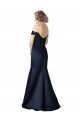 Satin Long Off the Shoulder Dark Navy Mermaid Prom Dress / Bridesmaid Dress Sudbury