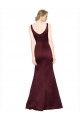 Satin Low Back Long V-Neck A-Line Black Tie Evening Gown / Prom Dress / Bridesmaid Dress Sudbury