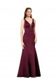 Satin V-Back Long V-Neck Sheath Formal Evening Gown / Prom Dress / Bridesmaid Dress Sudbury
