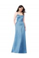 Satin Criss Cross Back Long Spaghetti Straps Sheath Formal Evening Gown / Prom Dress / Bridesmaid Dress Sudbury