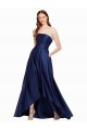 Satin Low Back Long Strapless A-Line High Low Evening Gown / Prom Dress / Bridesmaid Dress Sudbury