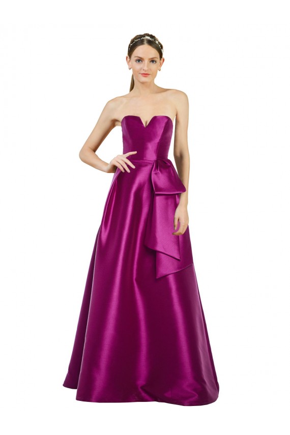 Satin Long V-Neck A-Line Prom Dress / Bridesmaid Dress Sudbury