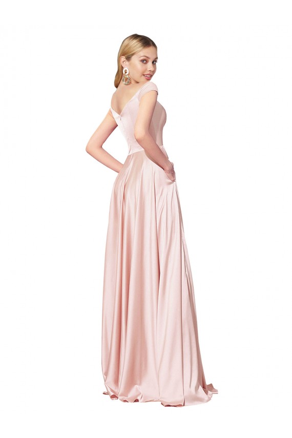 Satin Long Off the Shoulder A-Line Formal Evening Gown / Prom Dress / Bridesmaid Dress Sudbury