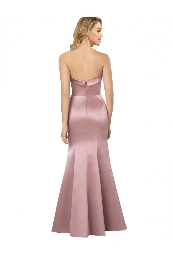Satin Low Back Long Strapless Sheath Formal Evening Gown / Prom Dress / Bridesmaid Dress Sudbury
