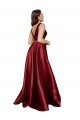 Satin V-Back Long V-Neck A-Line Formal Plus Size Evening Gown / Prom Dress / Bridesmaid Dress Sudbury
