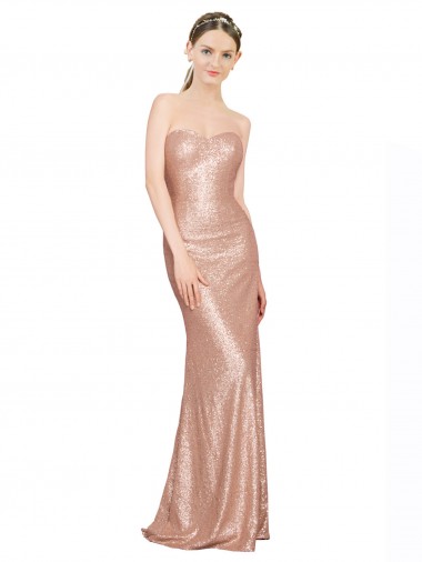Sequin Low Back Long Sweetheart A-Line Formal Evening Gown / Prom Dress / Bridesmaid Dress Sudbury
